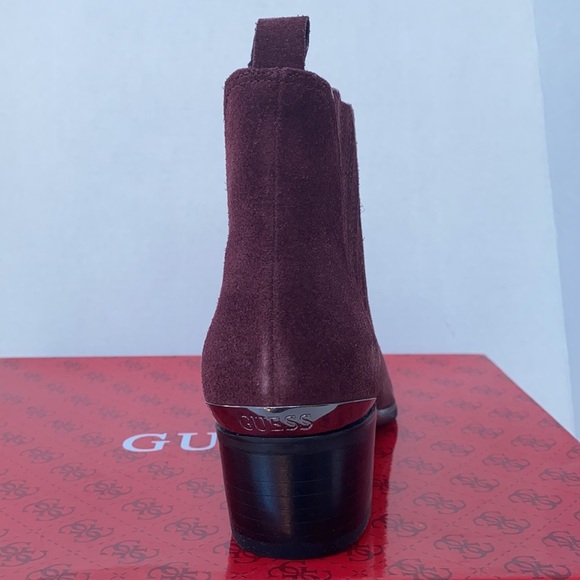 New GUESS Safarri Dark Red Suede Women's Booties - Picture 7 of 10